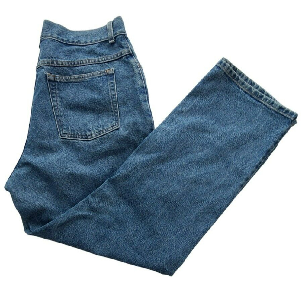 LL Bean Original Fit Jeans Womens 14 Reg Blue Denim High Rise Straight Leg